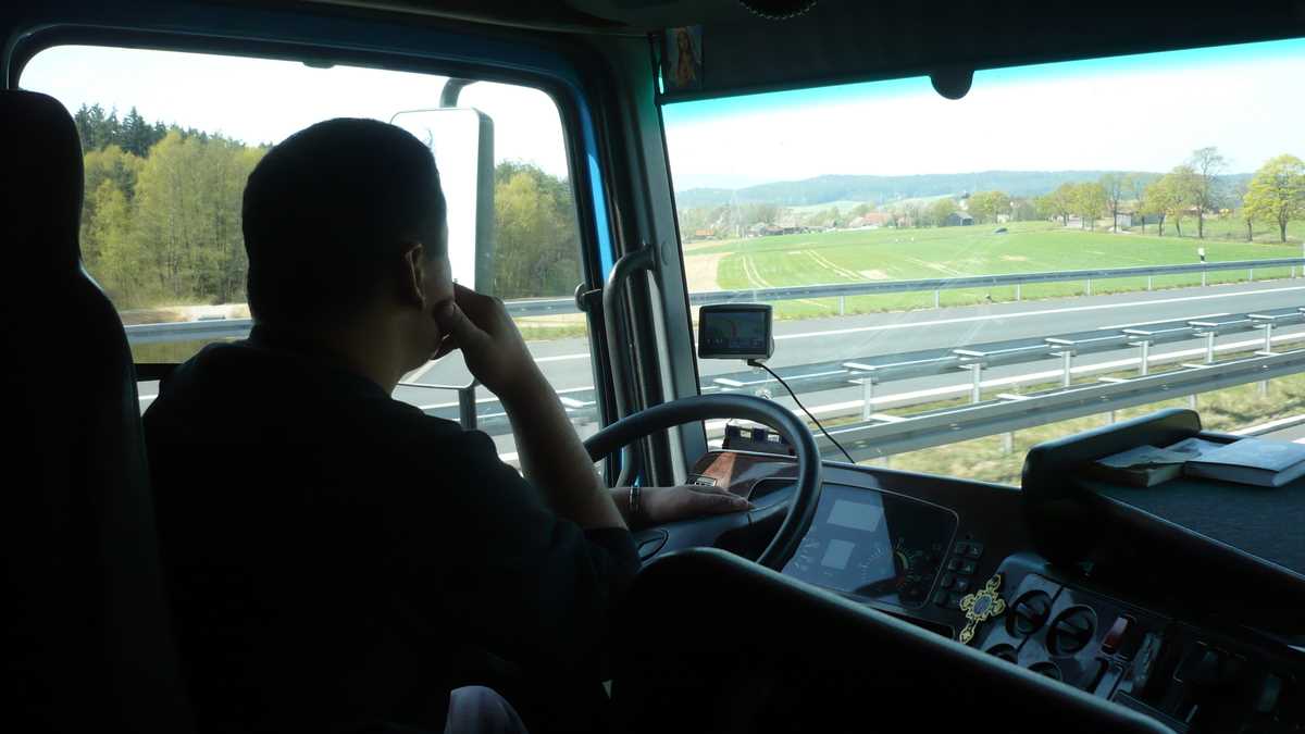 Cabină camion DAF, autostradă din UE. FOTO: Grig Bute, Ora de Turism