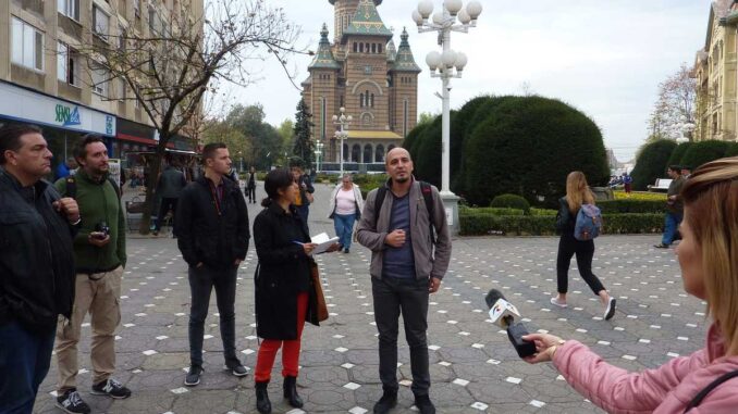 Jurnaliști străini la Timișoara. FOTO: Grig Bute, Ora de Turism