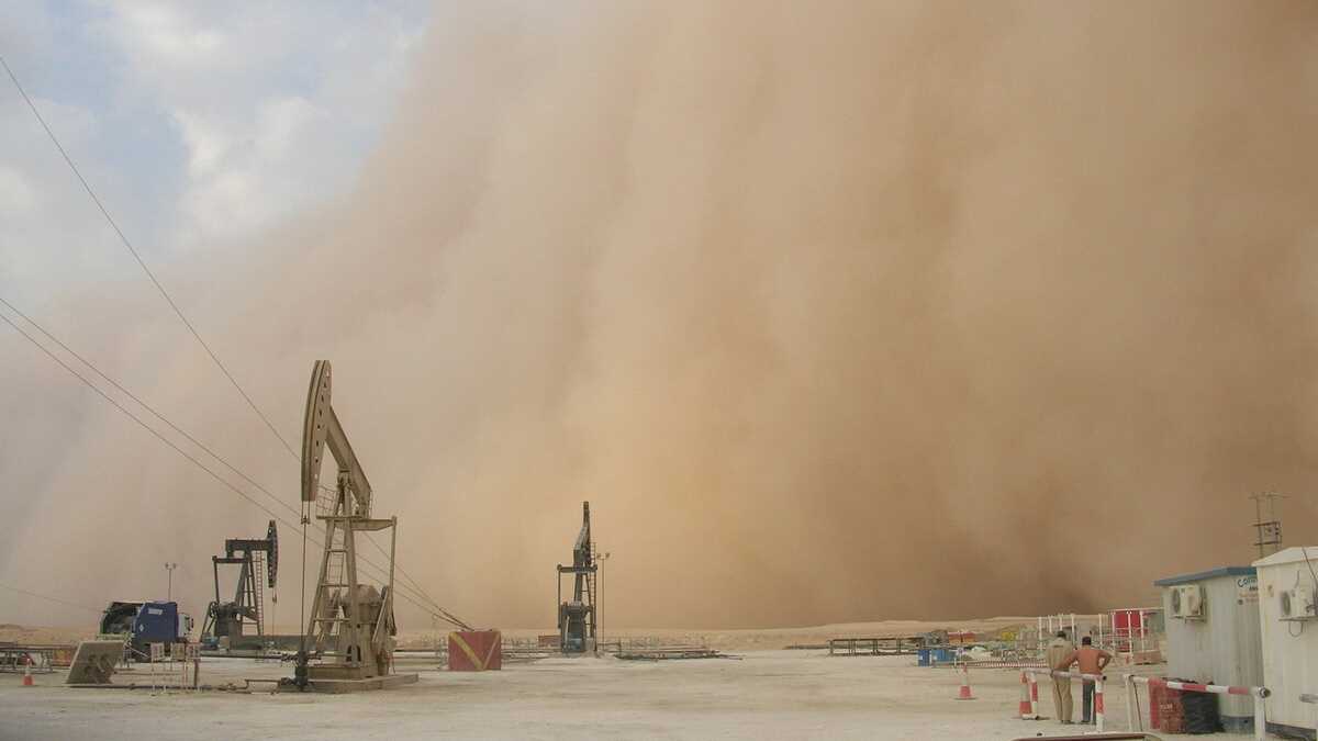 Furtună de nisip, Siria. FOTO: Costică Spoială
