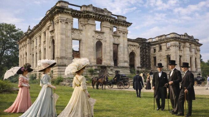 Micul Trianon de la Florești, județul Prahova. FOTO: Grig Bute, Ora de Turism + DALL·E 3 / OpenAI