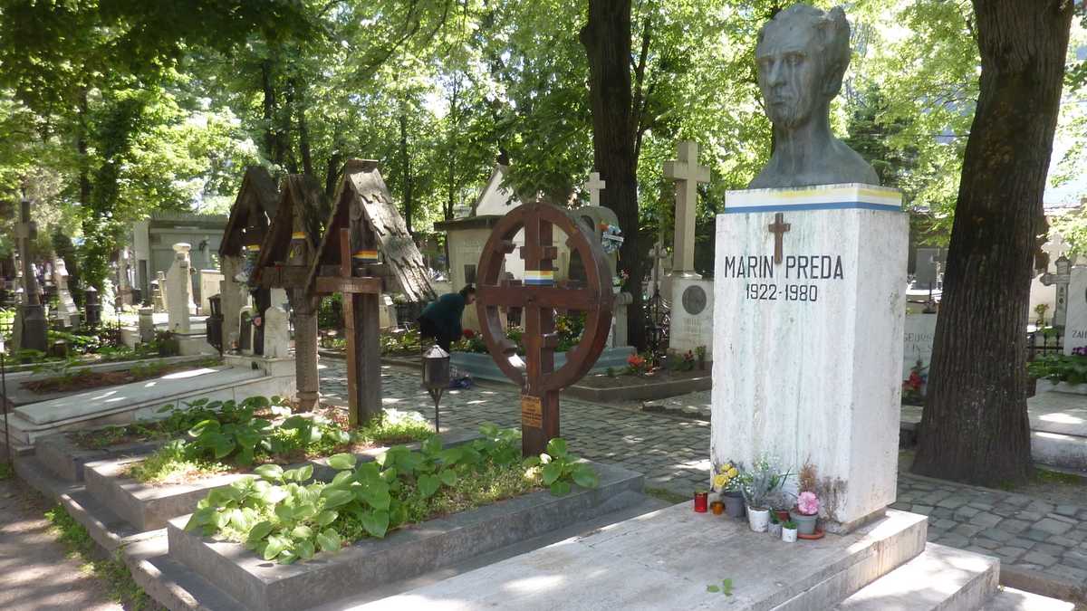 Marin Preda, Cimitirul Bellu, București. FOTO: Grig Bute, Ora de Turism + DALL·E 3 / OpenAI