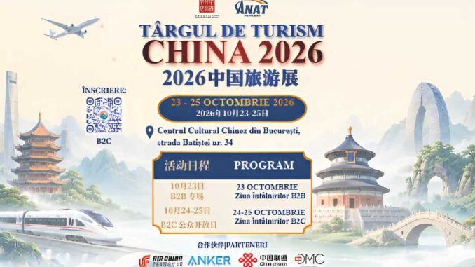 Afiș Târgul de Turism China 2026. FOTO: Centrul Cultural Chinez